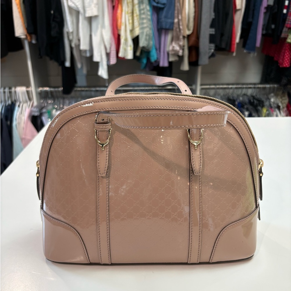 Gucci Tan Satchel with Classic Design and Double Handles